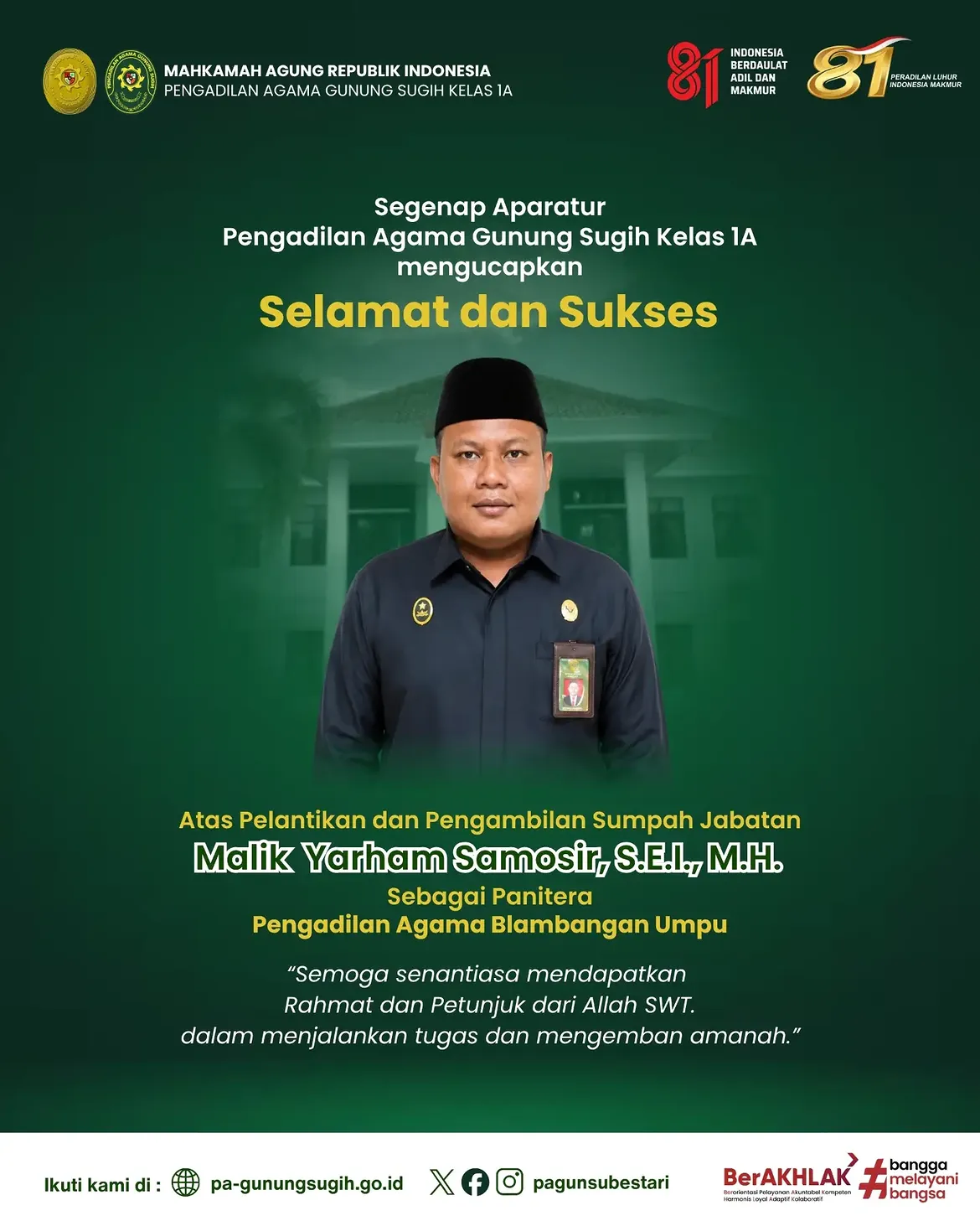 u pelantikan malik